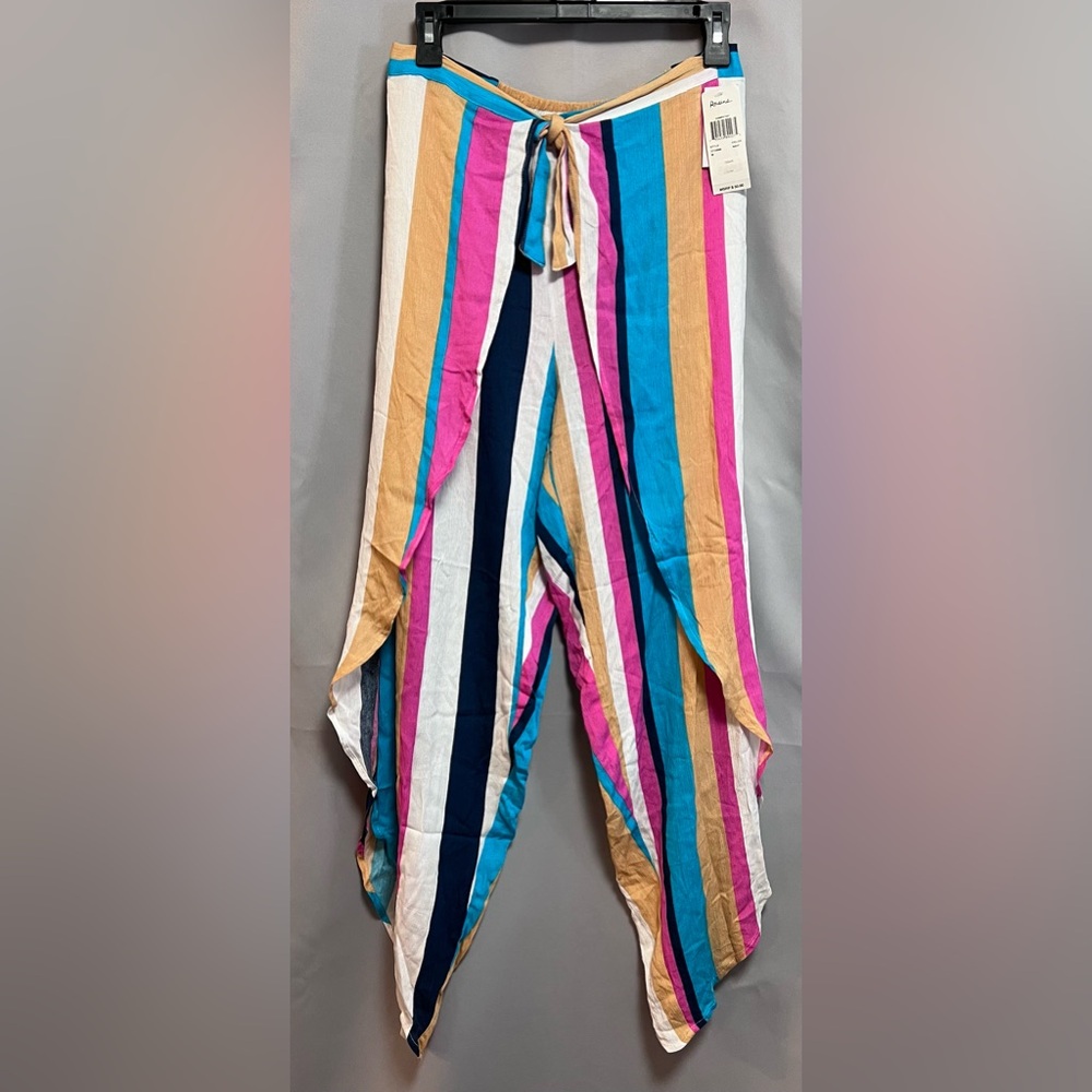 $50 Raisins Women’s Multicolor Striped Cover-Up Pants Swimsuit Size Medium NWT - Picture 10 of 11